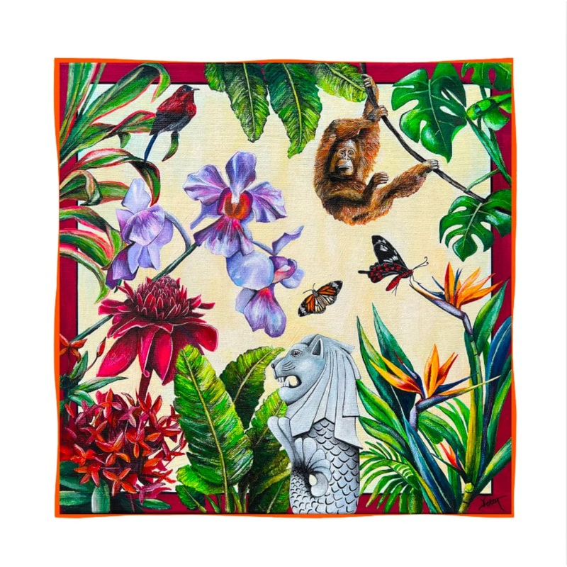 Kelly Ser Atelier – Silk Scarf Singapore Delights