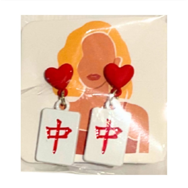 Mahjong Earrings – 3 models|Red Dragon|Green Dragon|White Dragon