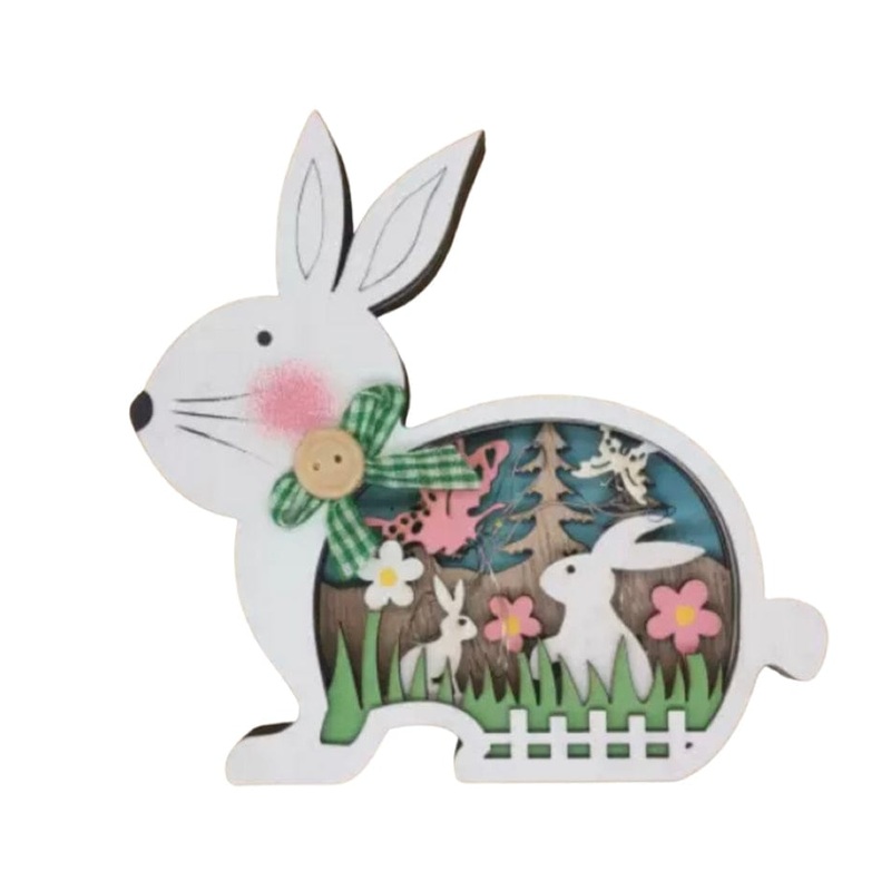 Rabbit & Egg Wooden Pendant – 2 models