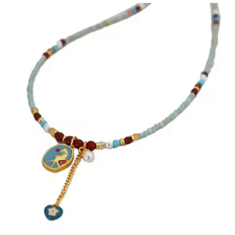 Retro Chinese Style  Gold Charm Necklace – Horse or Rose Pendant