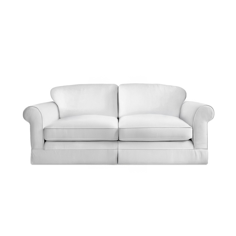 Salthrop Large Sofa with Big Back Cushion in Beatrice Camelia – Hand Made in USA