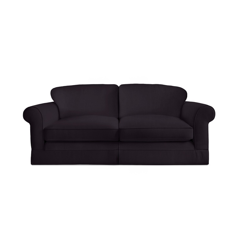 Salthrop Large Sofa with Big Back Cushion in Beatrice Midnight – Hand Made in USA