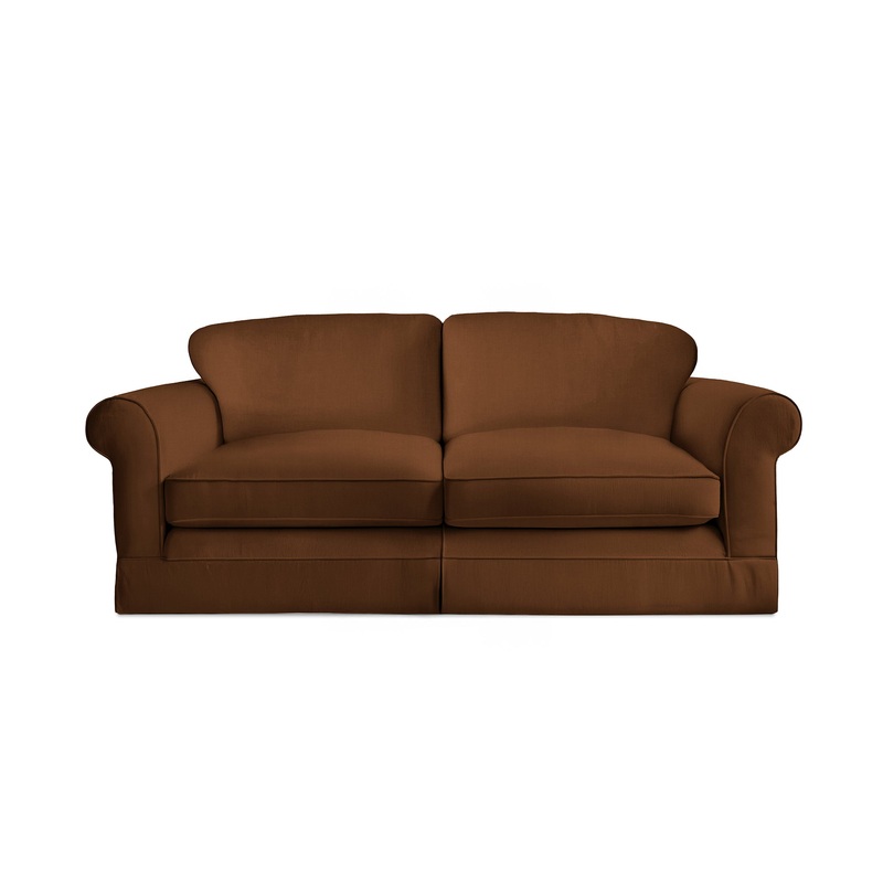 Salthrop Large Sofa with Big Back Cushion in Beatrice Nutmeg – Hand Made in USA