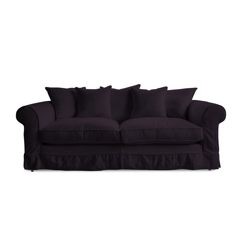 Salthrop Large Sofa with Scatter Cushion in Beatrice Midnight – Hand Made in USA