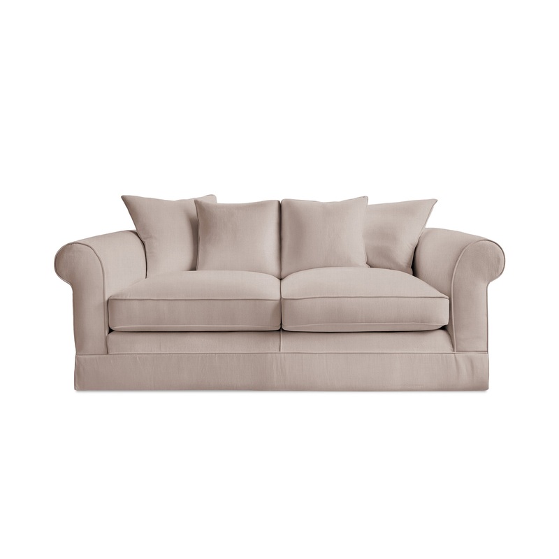 Salthrop Medium Sofa with Scatter Cushion in Beatrice Barley – Hand Made in USA