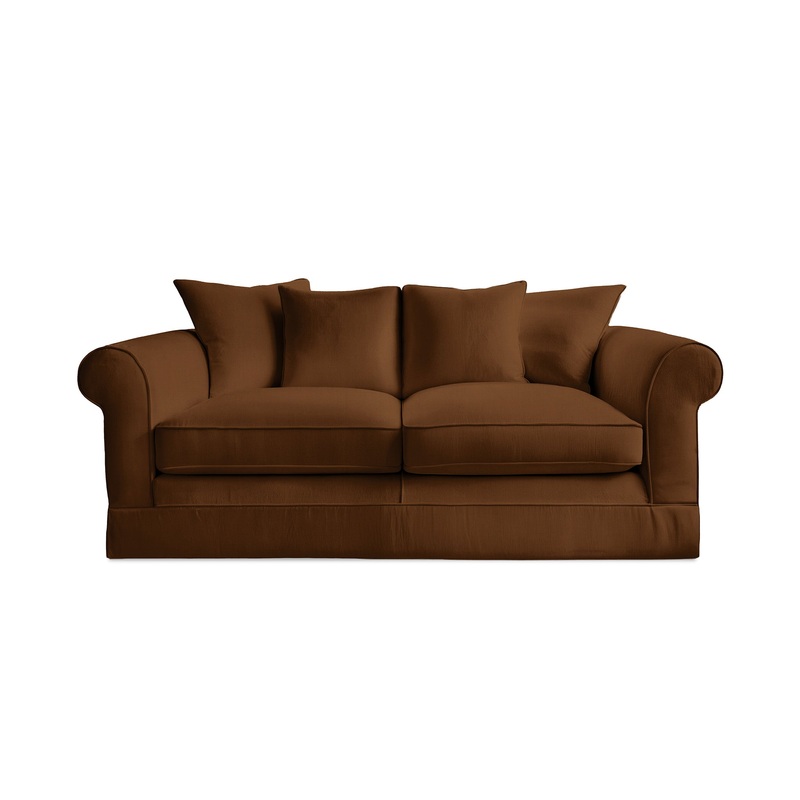 Salthrop Medium Sofa with Scatter Cushion in Beatrice Nutmeg – Hand Made in USA