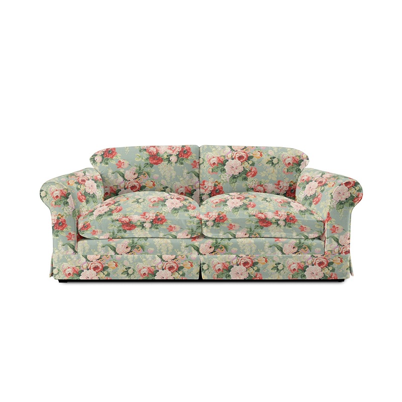 Barton Large Sofa with Big Back Cushions in English Garden Grey Skies – Made To Order (Available for quick ship)