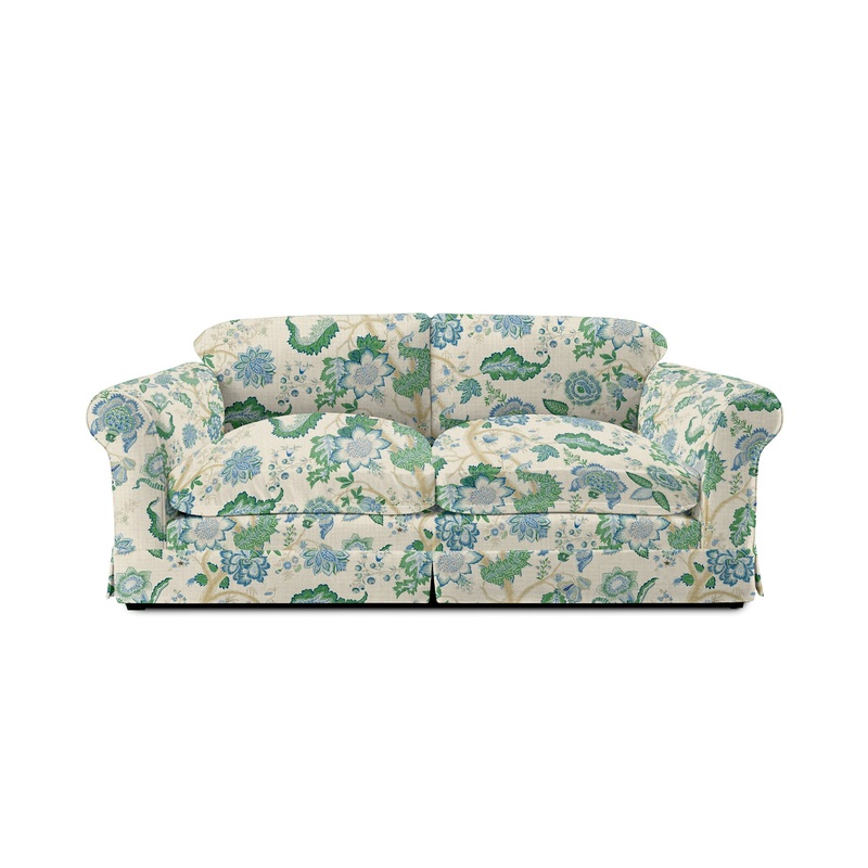 Barton Large Sofa with Big Back Cushions in Kitty Blue Green – Made to Order (Available for quick ship)